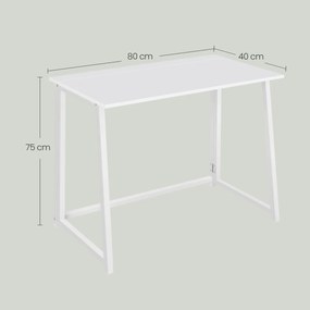 Összecsukható íróasztal ZARIMO 80×40 cm, fehér