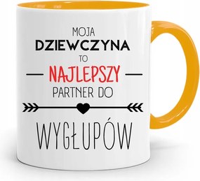 Sárga Bögre Lányoknak Legjobb Partner fényképes nyomtatással