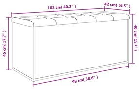 fekete szerelt fa tárolópad 102 x 42 x 45 cm