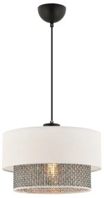 ECHO zsinóros függőlámpa 1xE27/60W/230V krémszínű/szürke