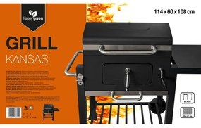 Happy Green Kansas faszénes grill, 114 x 117 x 67cm