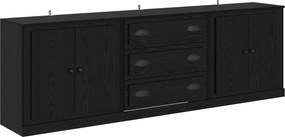 vidaXL Oldalszekrények 3 pcs Fekete tölgy 70 x 35,5 x 67,5 cm Faanyag