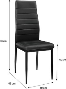 Maasix WTS Magasfényű Fehér-Szürke X 4 személyes étkezőszett Fekete Coleta székekkel N