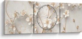 Kép - Arany virág - absztrakt (órával) (90x30 cm)