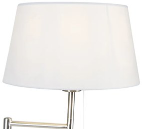 Klasszikus állólámpa acélból, fehér állítható búrával - Ladas