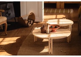 Kék borovi fenyő kerek dohányzóasztal ø 80 cm Sticks – Karup Design