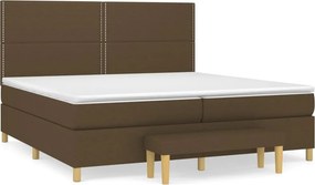 vidaXL sötétbarna szövet rugós ágy matraccal 200 x 200 cm