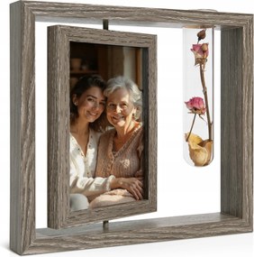 Fa Képkeret 10x15 cm Rusztikus Váza Asztal Dekoráció