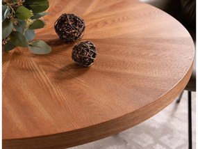 Kerek étkezőasztal AMADEO 100x100 cm, dió dekorációval