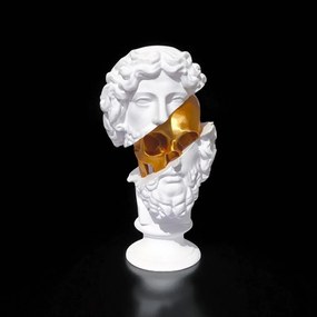 Szobor Mellszobor arany koponyával 27 cm Pla 3D nyomtatás dekoráció