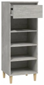 betonszürke szerelt fa cipőszekrény 40 x 36 x 105 cm