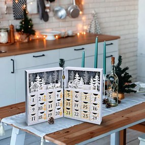 Solight Könyv LED adventi naptár, 8x LED, 40 x 30 cm, 2x AAA