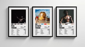 Travis Scott 3 db-os kép szett Astroworld Utopia Rodeo albumokkal 40x30 cm