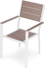Kerti szék, MultiGarden YC-051KD-4-5, fehér/szürke, 54,5 x 52 x 89 cm, acél keret, HDPE ülő- és háttámla, 150 kg teherbírás, 2 db-os szett