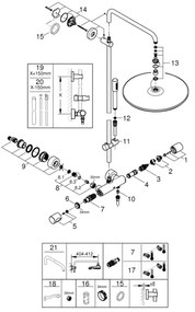 GROHE 27174001 - RAINSHOWER SYSTEM 400 450 mm zuhanyrendszer, magasfényű króm