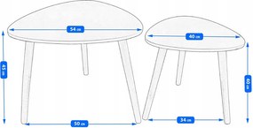 Dohányzóasztal fehér 60x40x60cm FUR1878-1