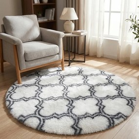 Kerek szőnyeg Decor csúszásgátló puha bolyhos 140x140 fehér lámpa