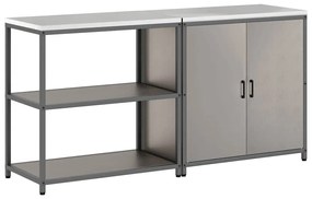 Konyhai Tároló Készlet polcokkal 2 pcs Rozsdás 180 x 50 x 92 cm