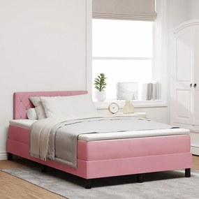 Boxspring Ágy Matrac Érted Rózsaszín Kicsi Dupla Bársony