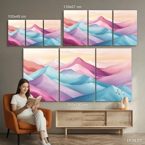 DUBLEZ | Nagy többdarabos kép - Színes hegyvidék