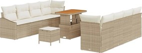 vidaXL Kerti Kanapé Szett párnával tárolóval 11 pcs Beige és krém