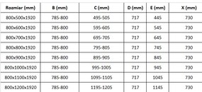 Mexen Pretoria zuhanykabin 80x100cm, 6mm-es üveg, króm profil-átlátszó üveg, 852-080-100-01-00