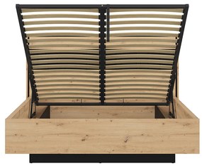 Franciaágy 160 cm Pont LOZ/160 (ágyráccsal)  (artisan tölgy + matt fekete). Akció -18%. 1063045