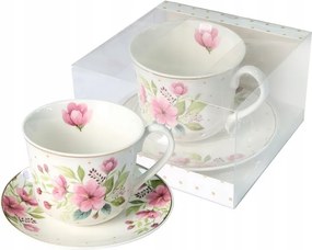 Csésze csészealjjal 400 ml Livello Grande virág stílusos ajándék