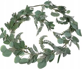 Eukaliptusz öregember girland 180 cm zöld fehérített