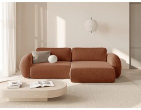 Téglavörös zsenília kinyitható-tárolóhelyes sarokkanapé Tonale – Cosmopolitan Design