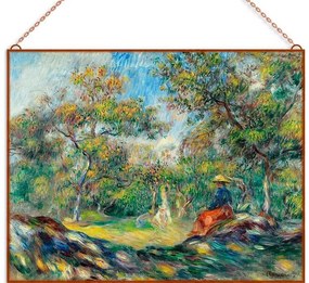 Renoir-Landscape with Woman üvegkép, falikép