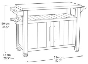 Tárolóasztal grillezéshez 134x52 cm Unity – Keter