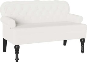 vidaXL Chesterfield Pad Fehér 119,5 x 64,5 x 75 cm Műbőr