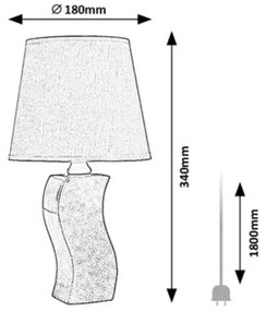 Rabalux 74074 - Asztali lámpa DAYAMI 1xE14/40W/230V kék