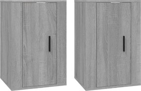 vidaXL 2 db szürke sonoma falra szerelhető TV-szekrény 40x34,5x60 cm