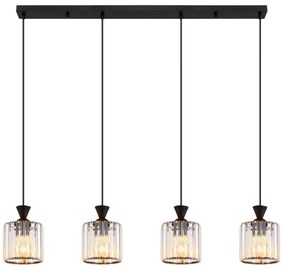 Globo 15742-4 - Csillár zsinóron JORDANA 4xE27/60W/230V fekete