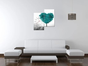 Gario Órás falikép Türkiz szeretetfa - 2 részes Méret: 60 x 60 cm