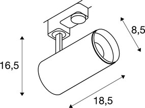 SLV 3~ NUMINOS® PHASE M 1004183 Sínreflektor 1x20.1W/LED 3000K 1970LM