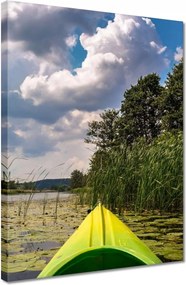 Vászonkép 30x40 Kajakkal a tó körül