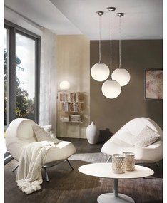 Fehér-ezüstszínű függőlámpa üveg búrával ø 30 cm RONDO – EGLO