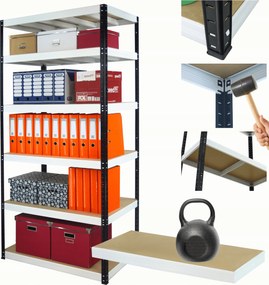 Műhelypolc fém állvány Helios 196x120x35cm 6Px175kg Erős Lengyel