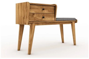 Fiókos tölgyfa pad, világosszürke ülőrésszel Retro - The Beds