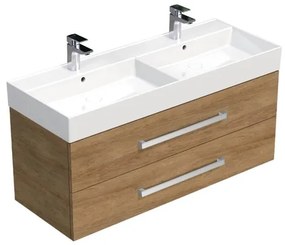 SAT Cube Way Fürdőszobaszekrény mosdóval 120x53x46 cm hickory tölgy CUBE461202DHSAT