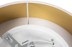 Modern mennyezeti lámpa rózsaszín 40 cm arany belsővel - Drum