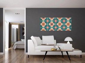 Kép - Retro virágminta (120x50 cm)