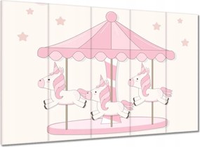 Vászonkép 100x70 Rózsaszín unikornisok a körhintán