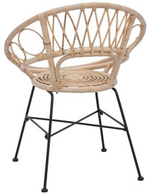 Étkezőszék 2 pcs Természetes 65 x 55,5 x 81 cm Rattan és Vas