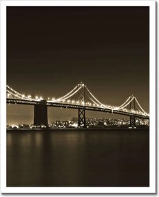 Poszterek keretben 40x50 Híd az éjszakában szépia