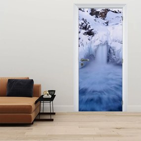 Fotótapéta ajtóra - Vízesések télen (95x205cm)