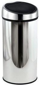 Fényes ezüstszínű acél érintésre nyíló szemetes 30 l – MSV